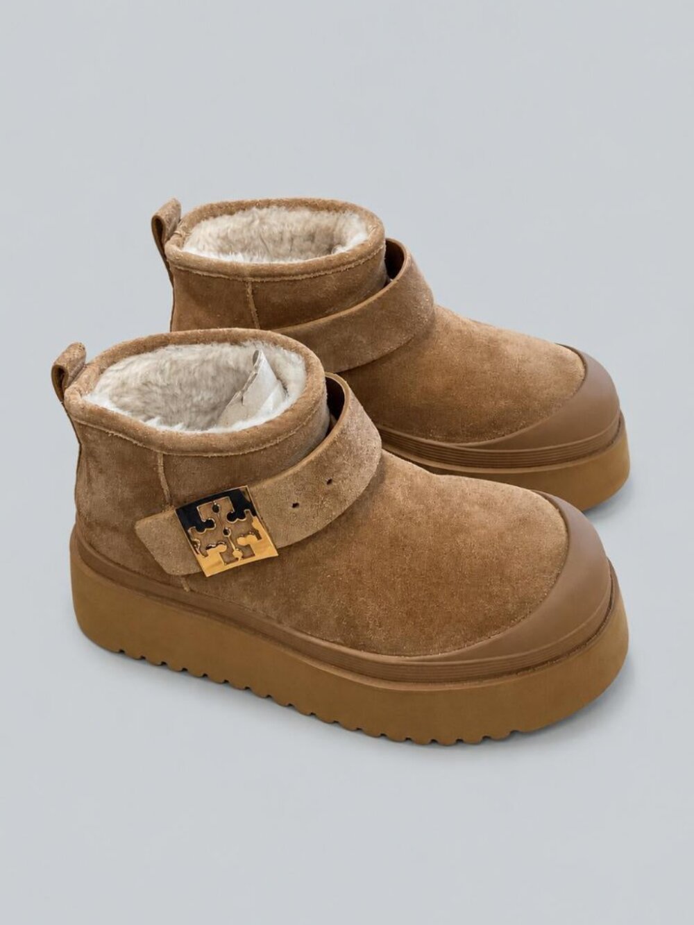 Women's Mellow Shearling Platform Boot - Chestnut/Gold